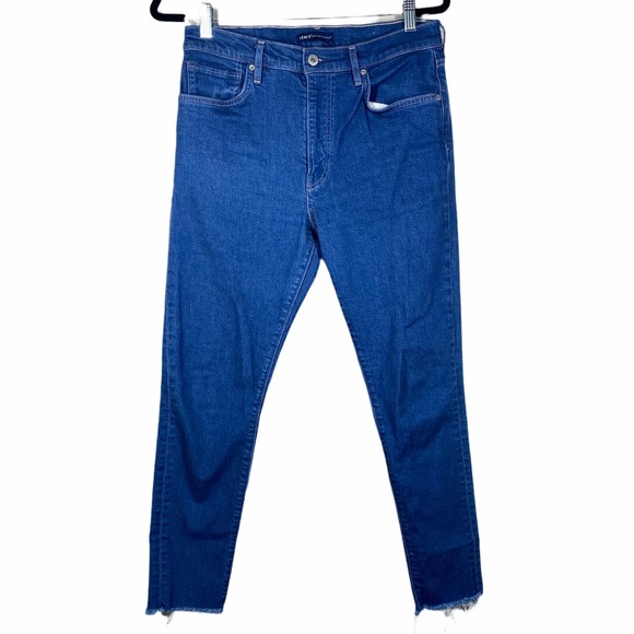 Made and crafted Levi Silver High Skinny Medium Wash Jeans Raw Hem sz 30 - Picture 1 of 8